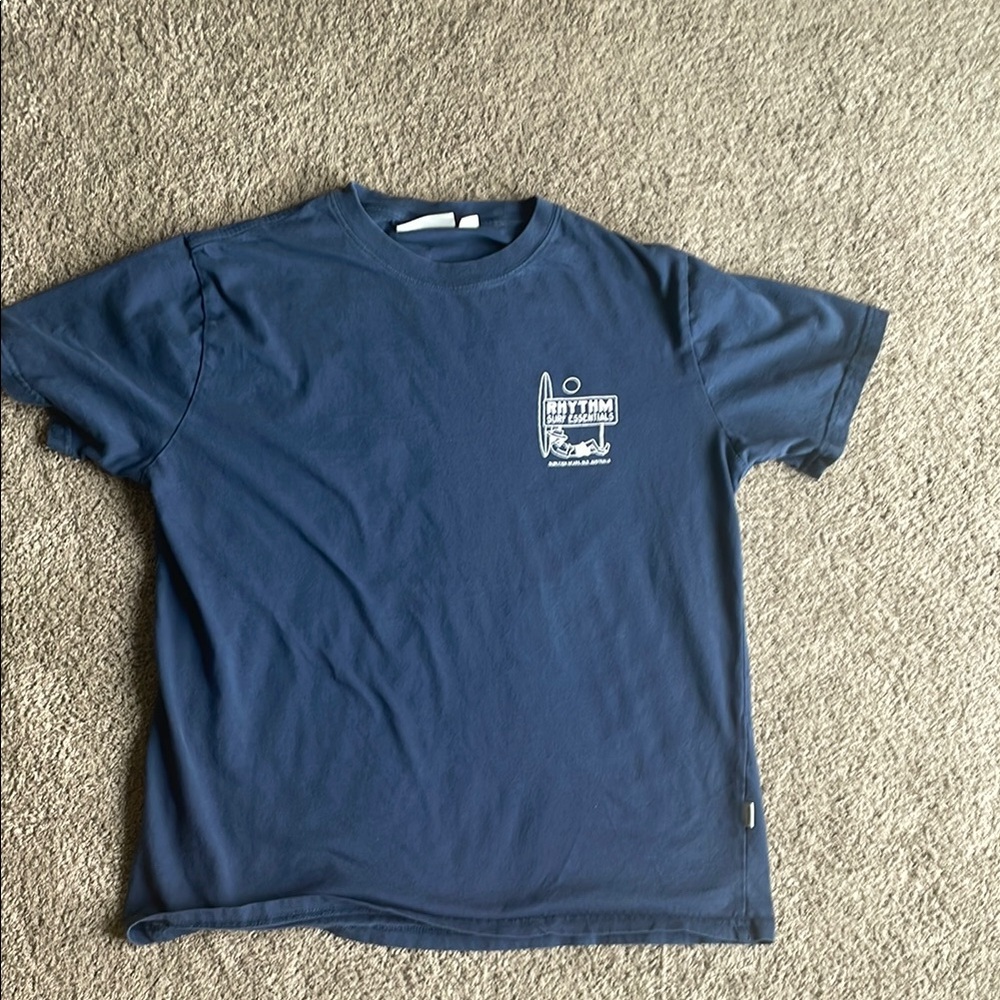 Rhythm. Navy Tee with White Surf Patch